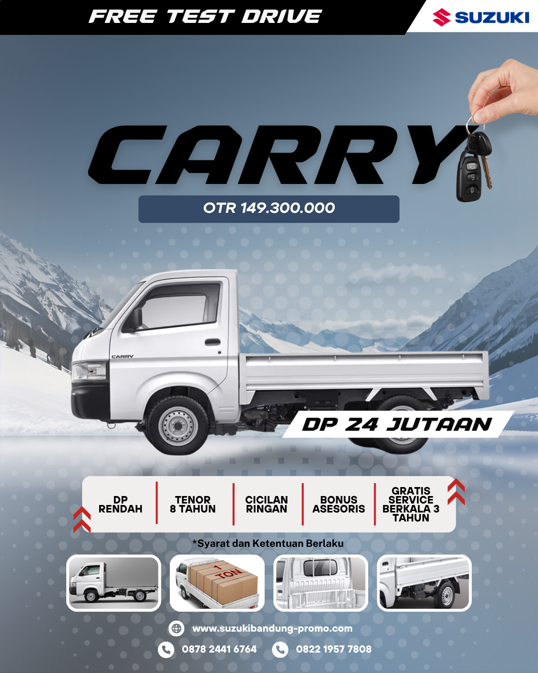 dealer suzuki bandung - harga carry - kredit carry